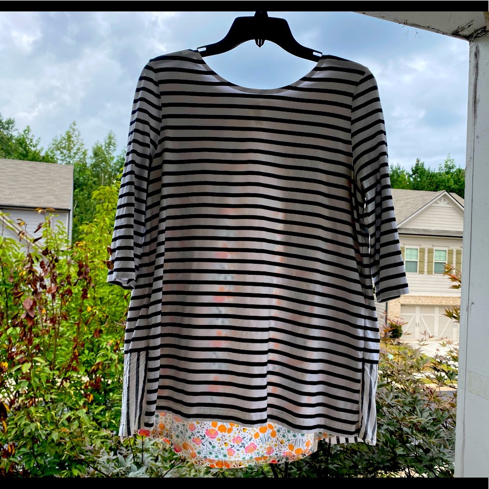 Matilda Jane Floral & Stripes Top Size M